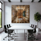 Innenraum Decke Kathedrale Ornamentiert Buntes Verglasung