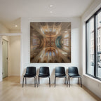 Innenraum Decke Kathedrale Ornamentiert Buntes Verglasung