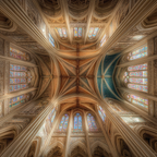 Innenraum Decke Kathedrale Ornamentiert Buntes Verglasung | Sakrale Bauten | Architektur