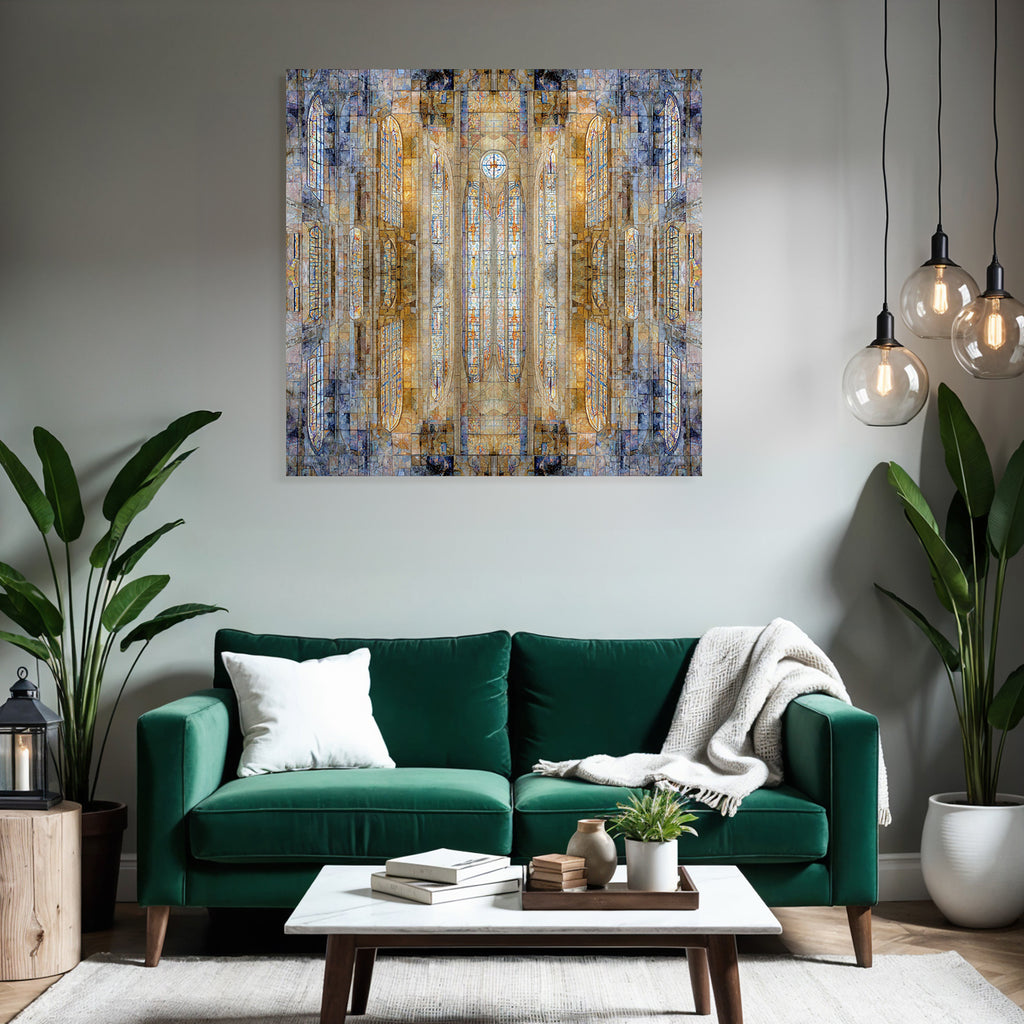 Intrikates Design Von Glasmalerei Fenstern Geistliche
