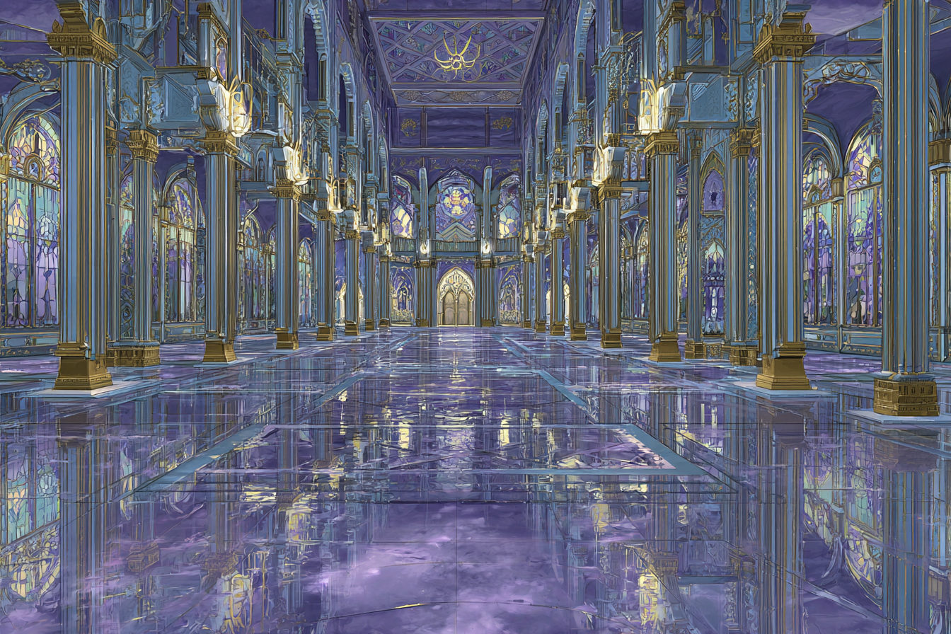 Elegante Architektonische Halle In Lila Und Blau | Sakrale Bauten | Architektur