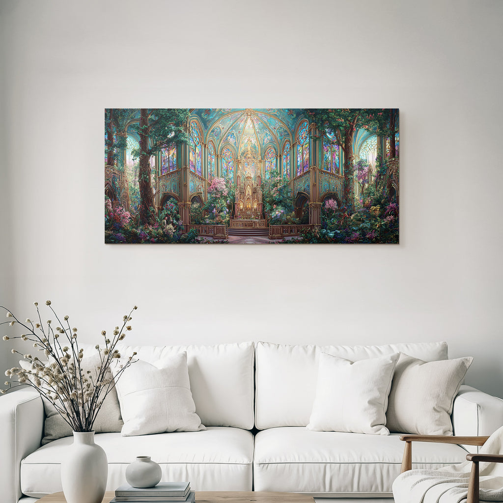 Fantastische Innen Grand Hall Mit Grünen Pflanzen Und Blumen