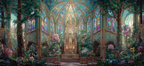 Fantastische Innen Grand Hall Mit Grünen Pflanzen Und Blumen | Sakrale Bauten | Architektur