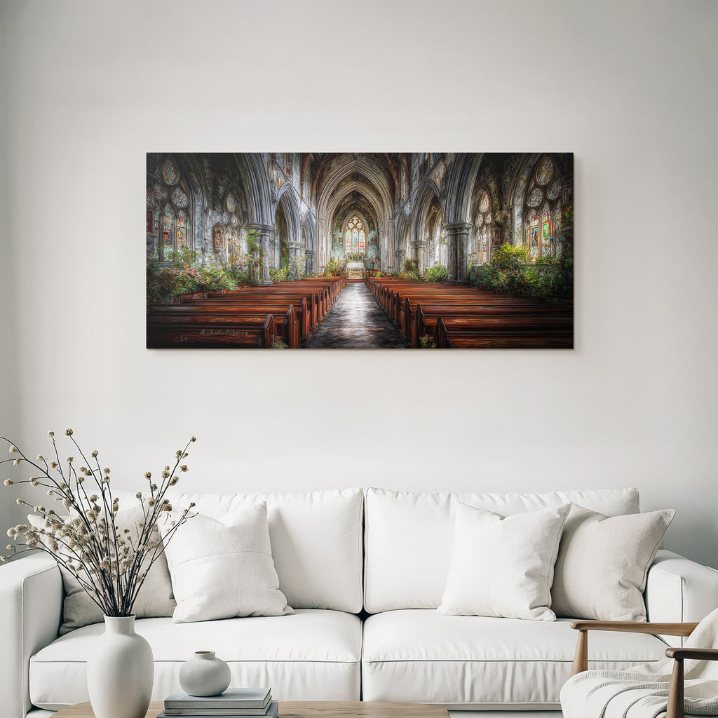 Gothische Kirche Innenansicht Erschaffung Von Geistlichkeit Und Historizität
