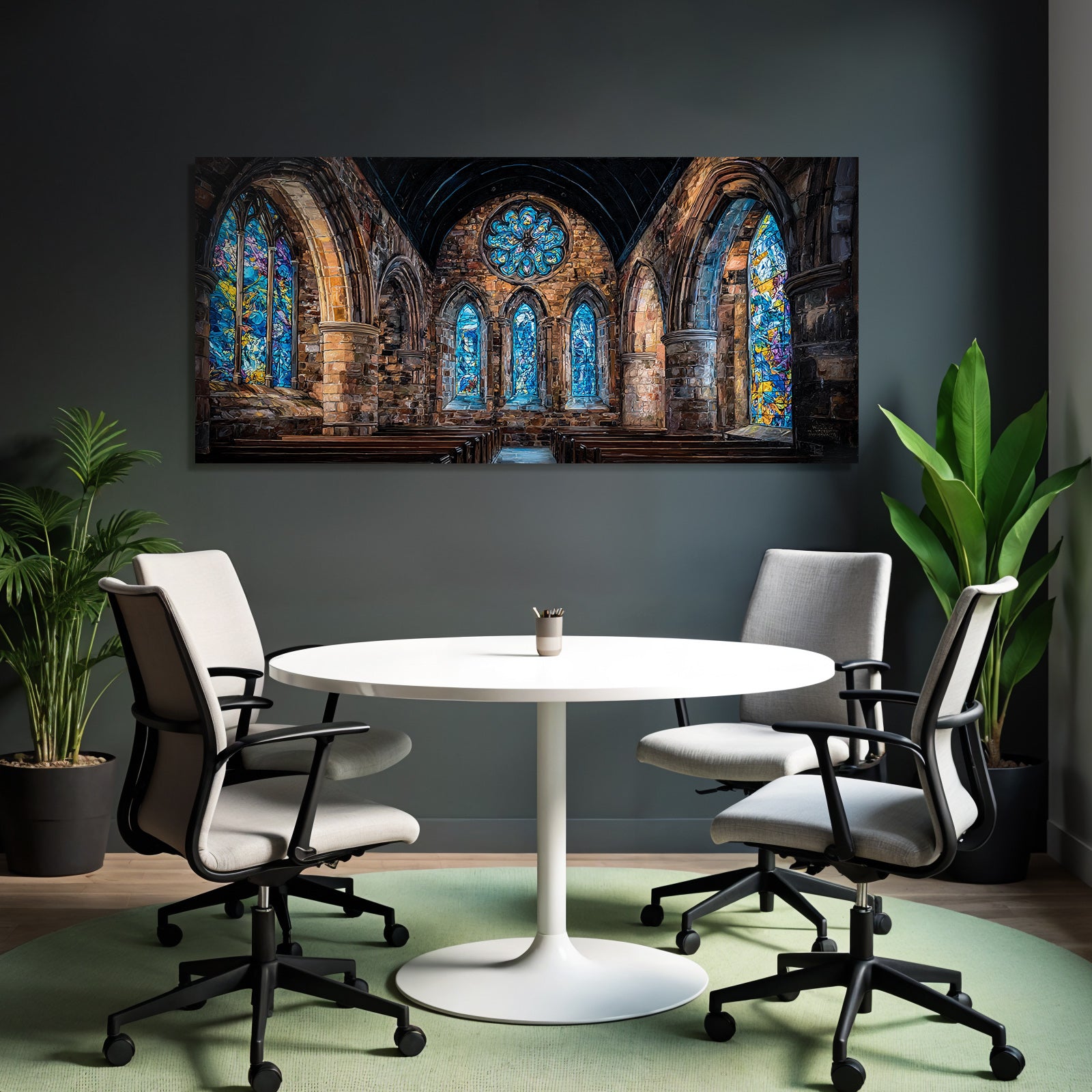 Historische Kirche Gothischer Buntes Fensterlicht