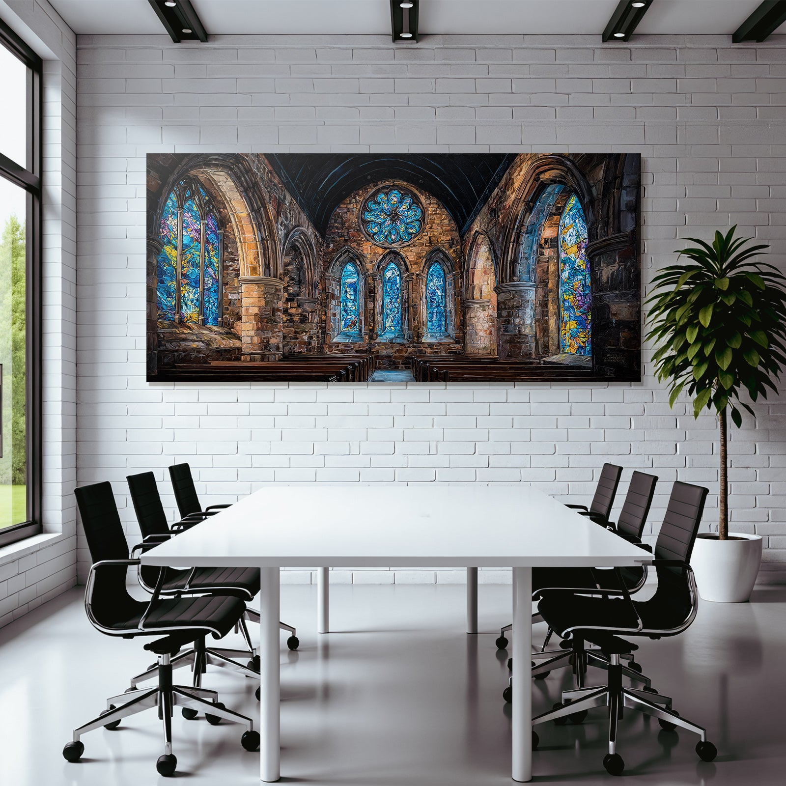 Historische Kirche Gothischer Buntes Fensterlicht