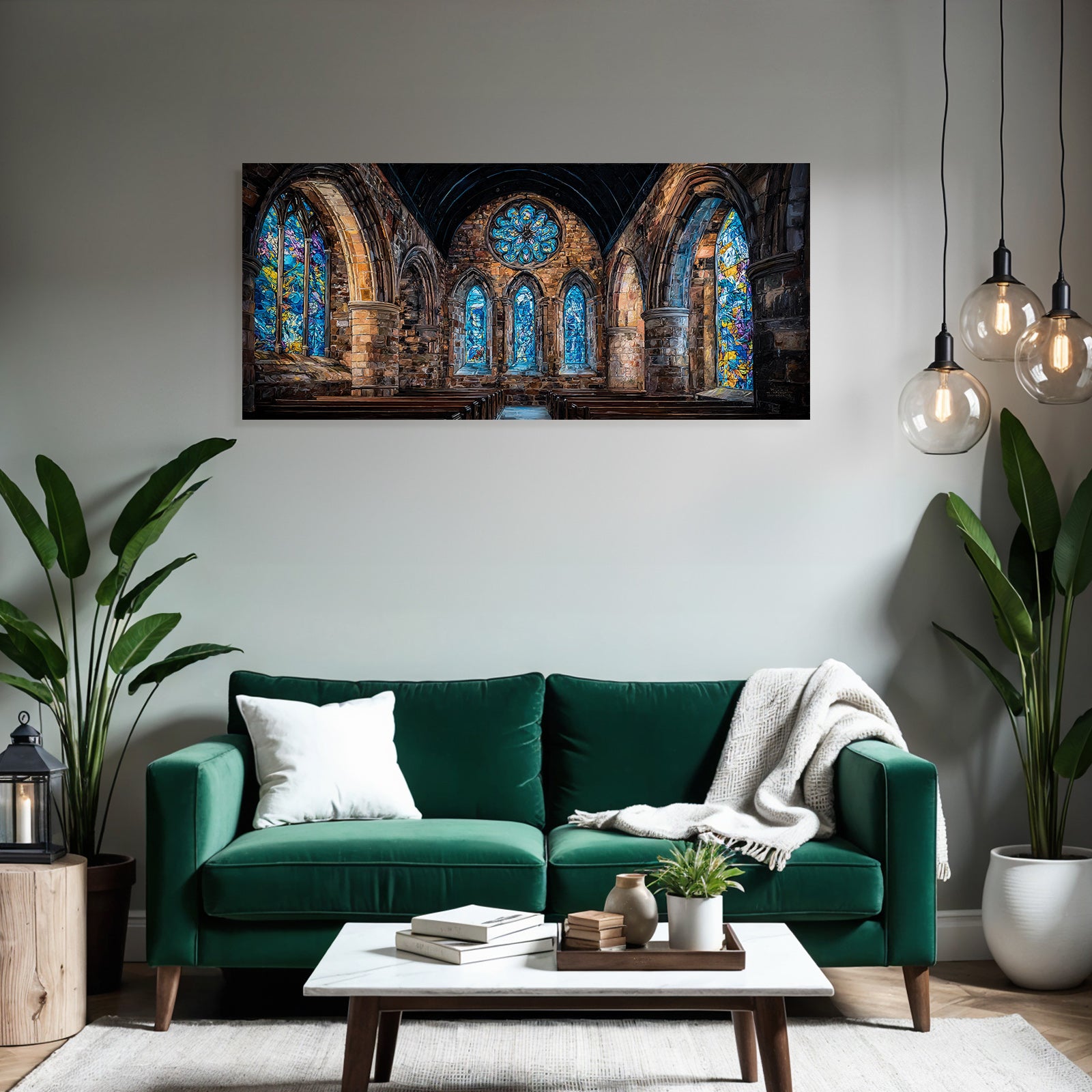 Historische Kirche Gothischer Buntes Fensterlicht