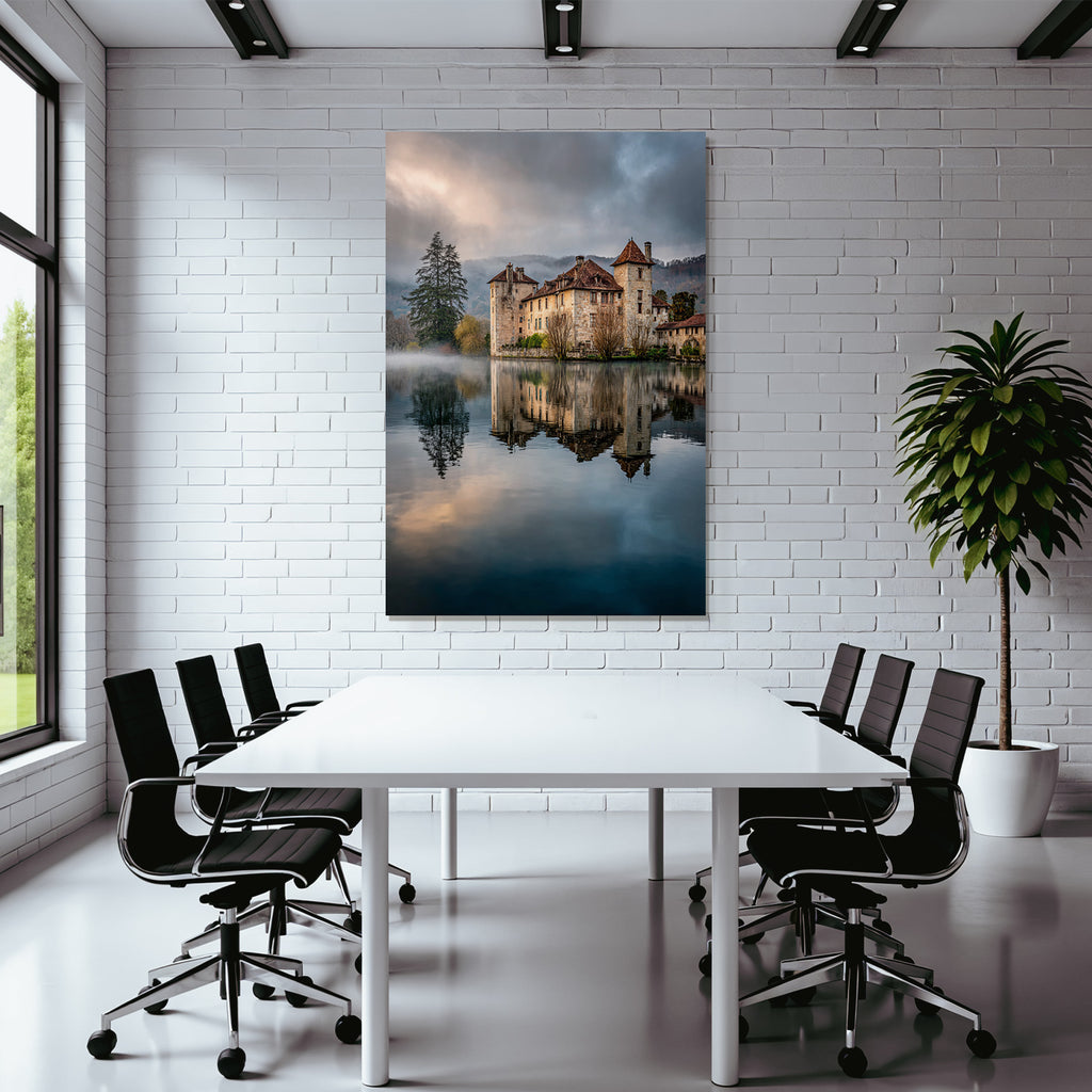 Castle Waterfront Reflection Tranquil Landscape