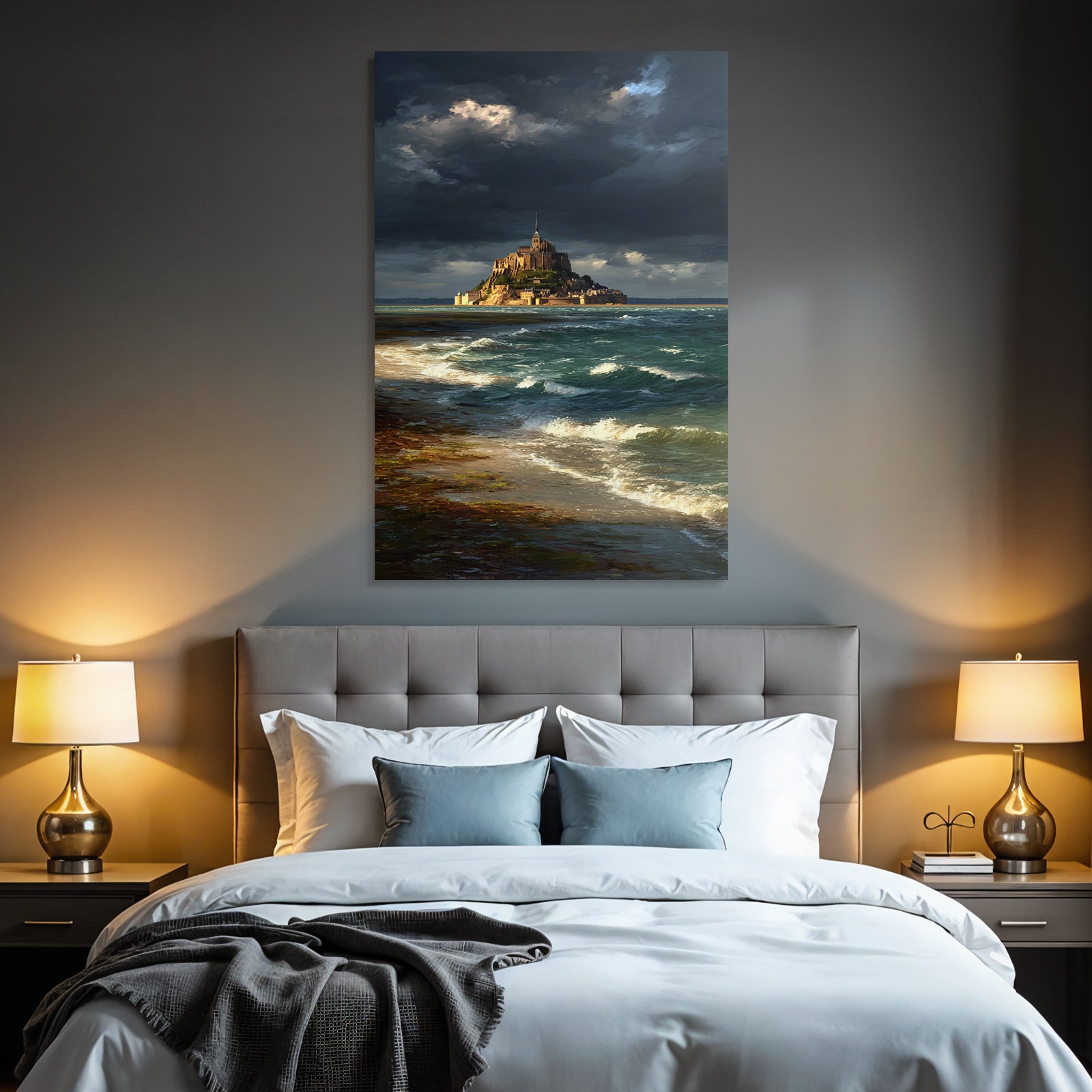 Dramatic coastal landscape island storm clouds