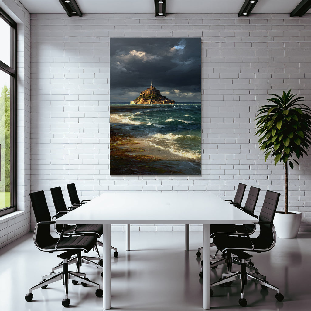 Dramatic coastal landscape island storm clouds