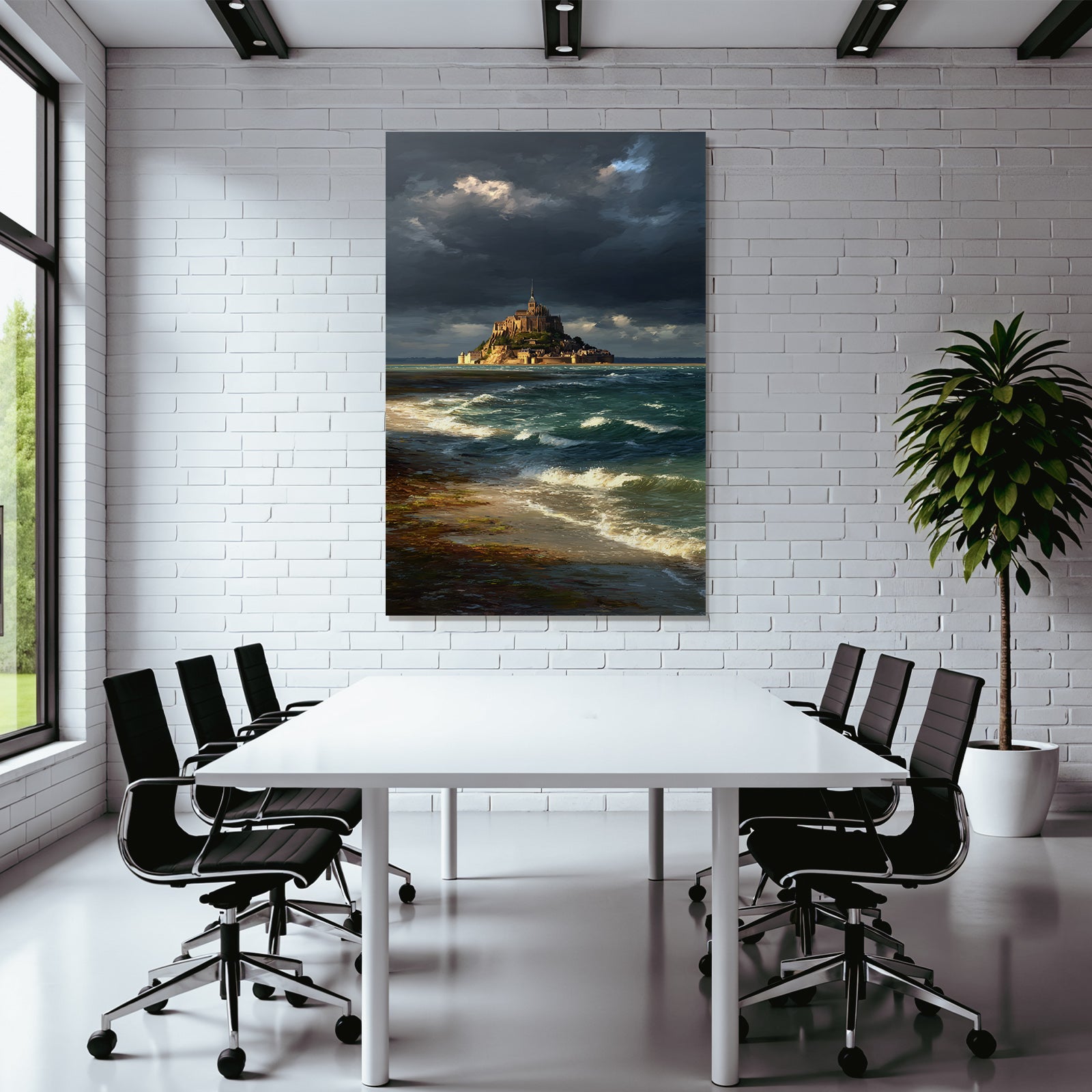 Dramatic coastal landscape island storm clouds