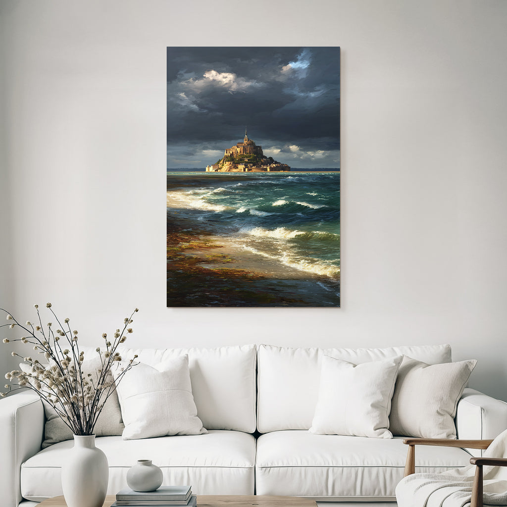 Dramatic coastal landscape island storm clouds
