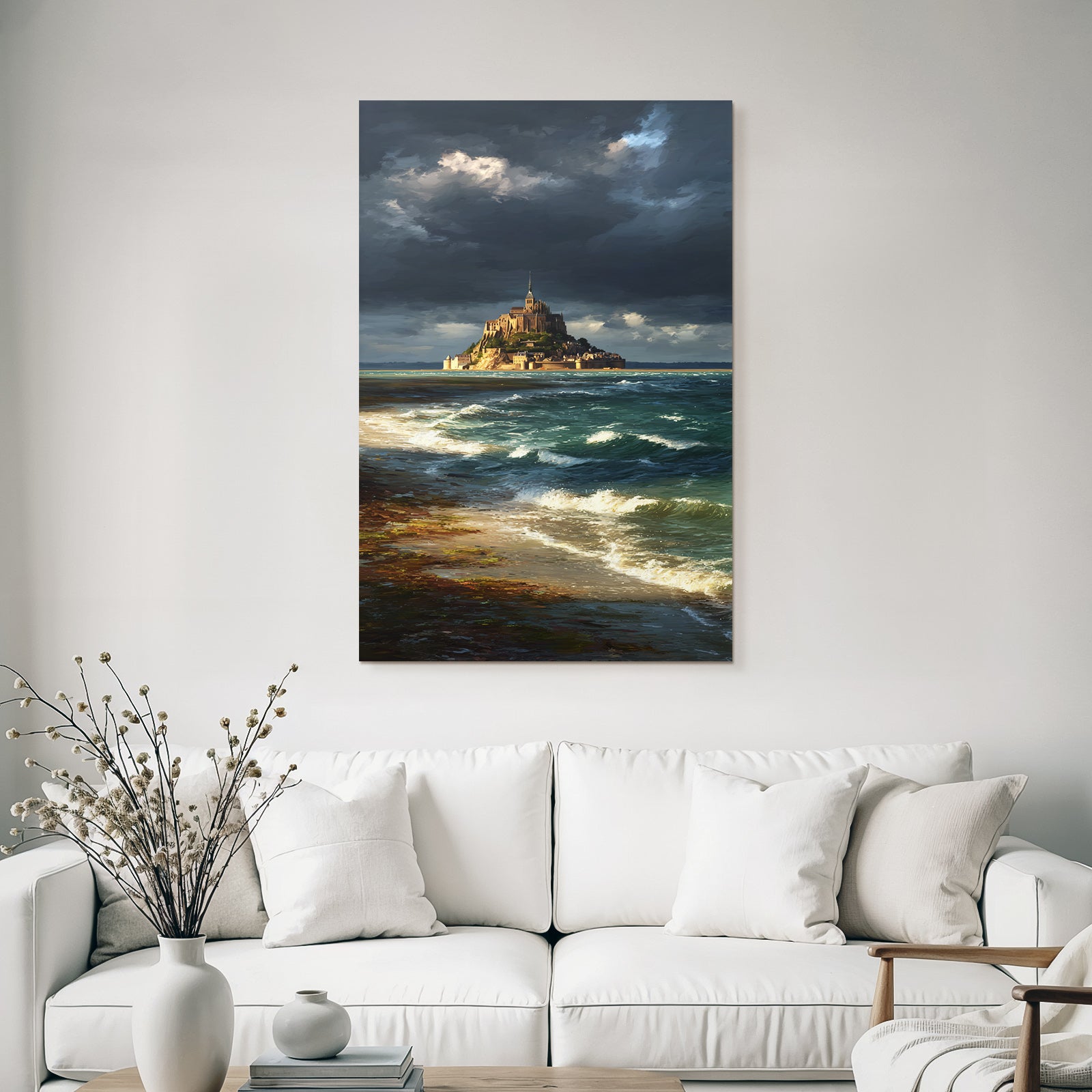 Dramatic coastal landscape island storm clouds
