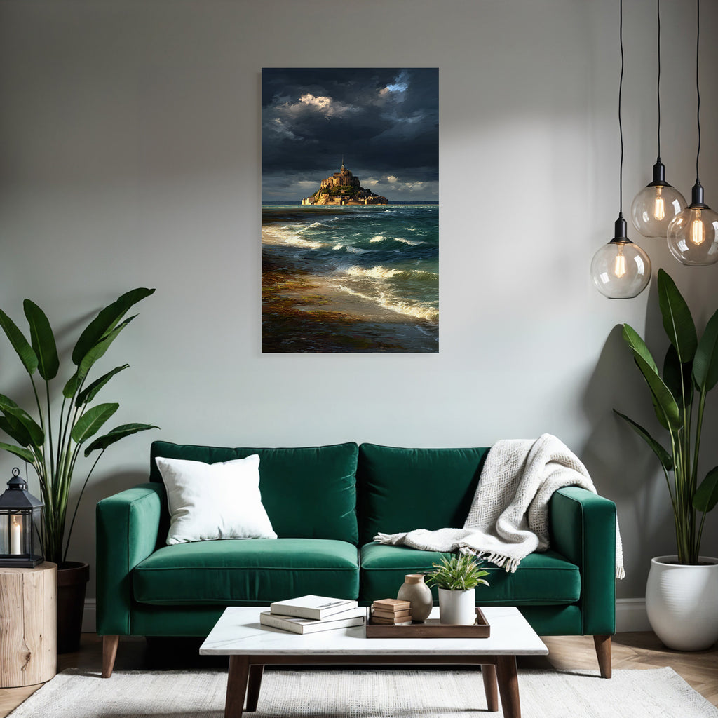 Dramatic coastal landscape island storm clouds