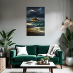 Dramatic coastal landscape island storm clouds