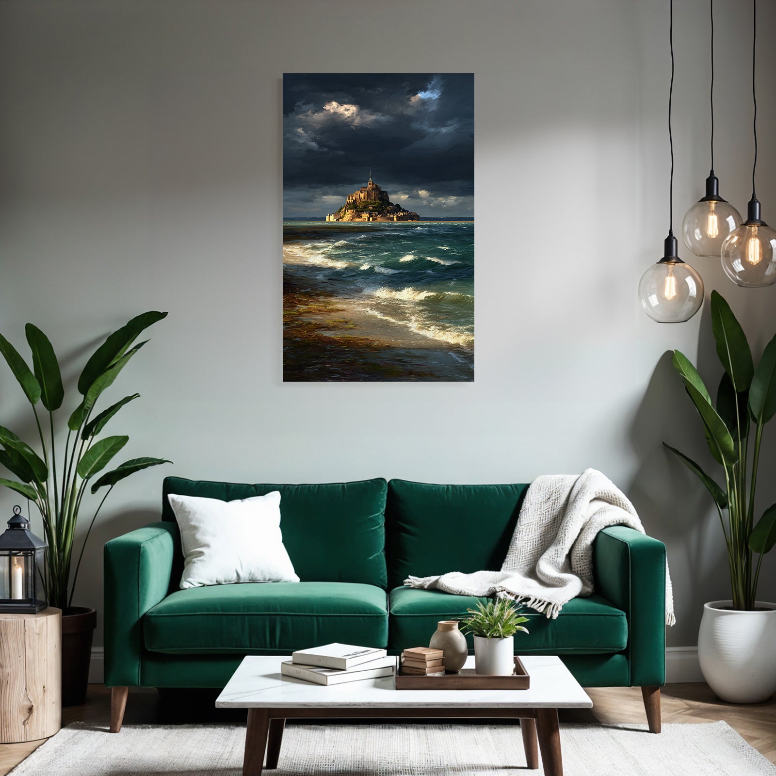 Dramatic coastal landscape island storm clouds