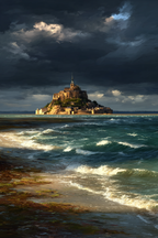 Dramatische Küstenlandschaft Insel Sturmwolken | Scloesser und Burgen | Architektur