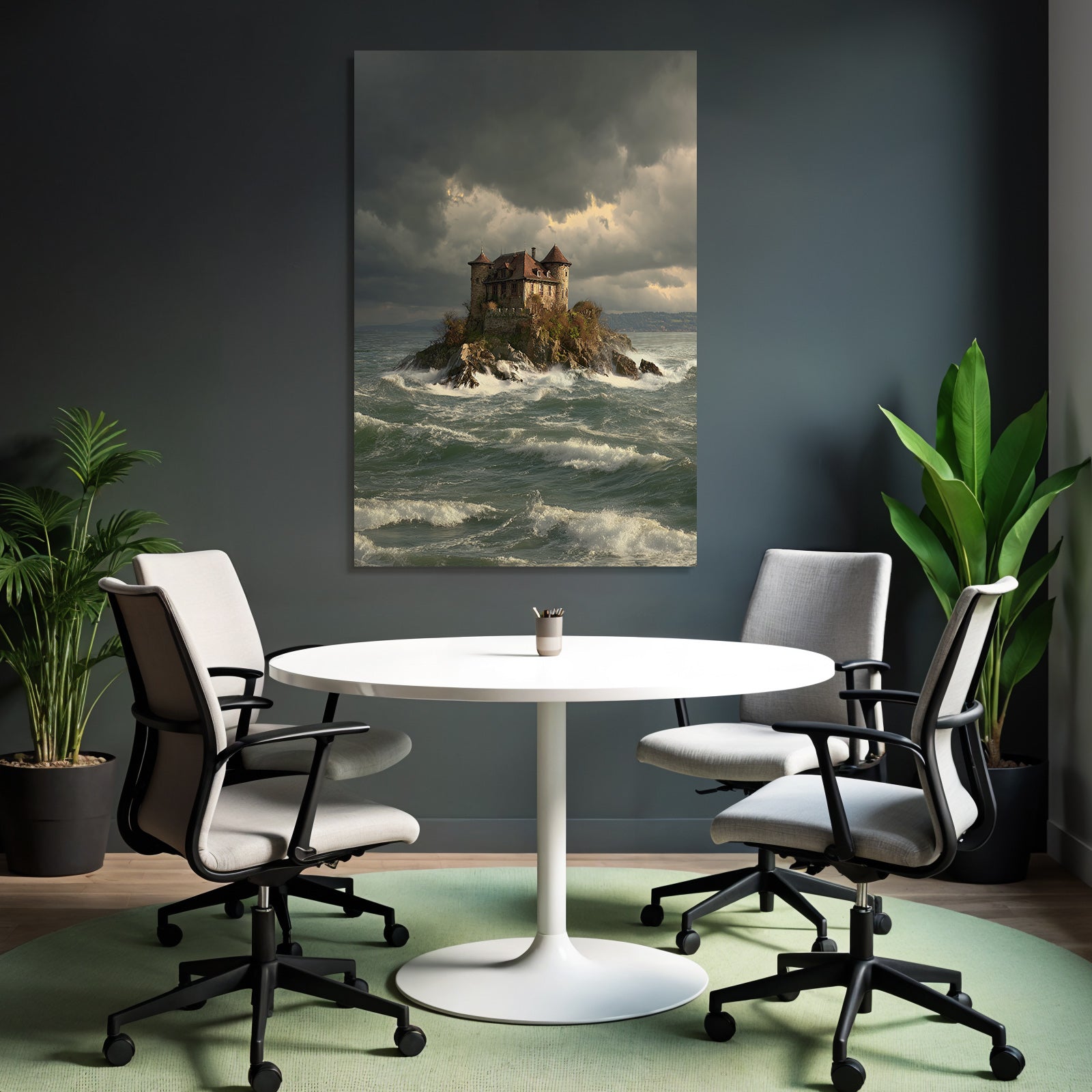 Lonely Castle Rocky Island Stormy Weather Mystery Adventure