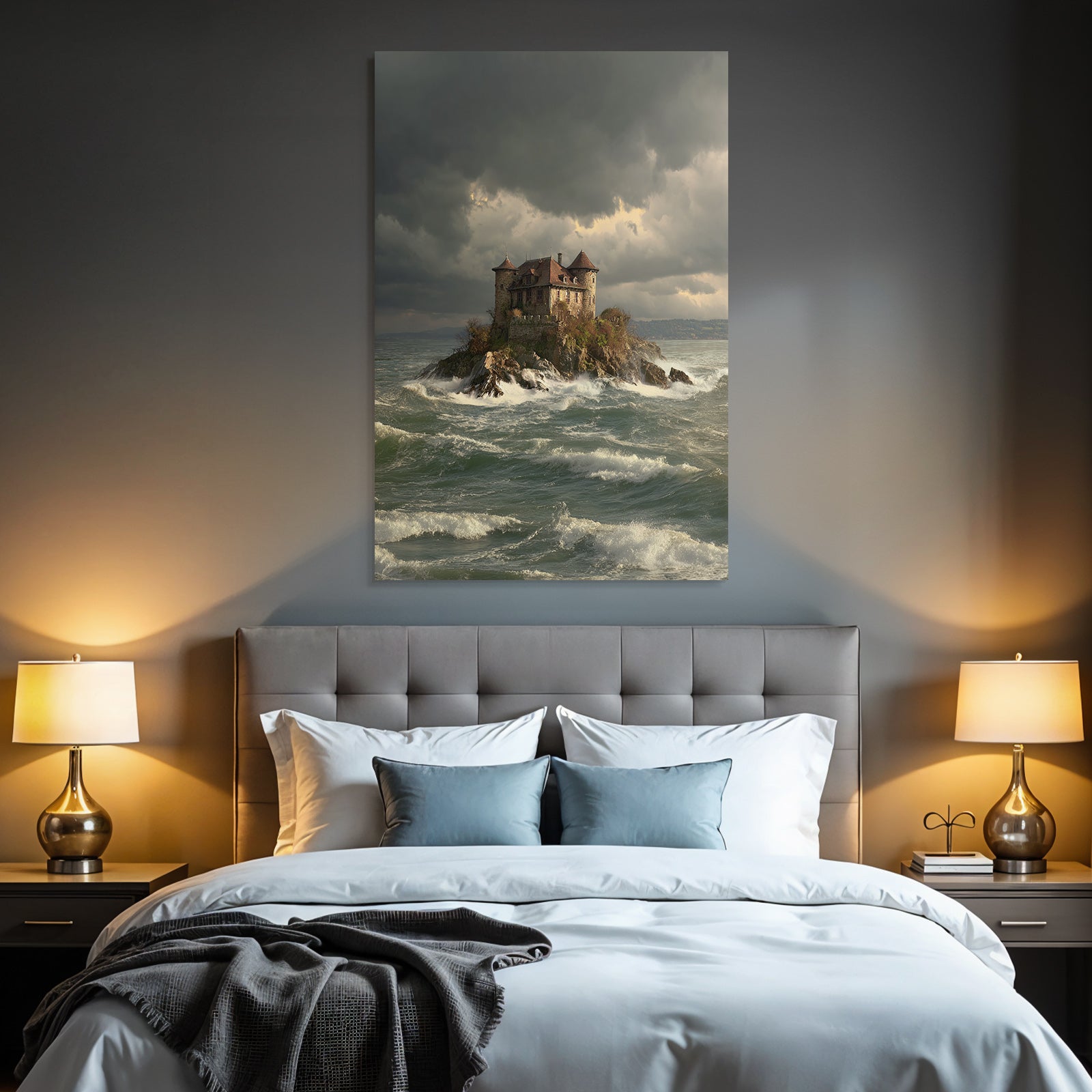 Lonely Castle Rocky Island Stormy Weather Mystery Adventure