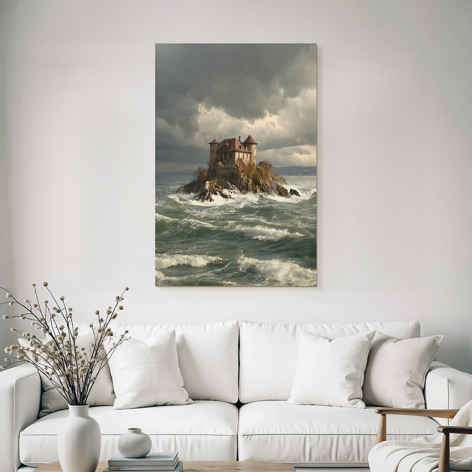 Lonely Castle Rocky Island Stormy Weather Mystery Adventure