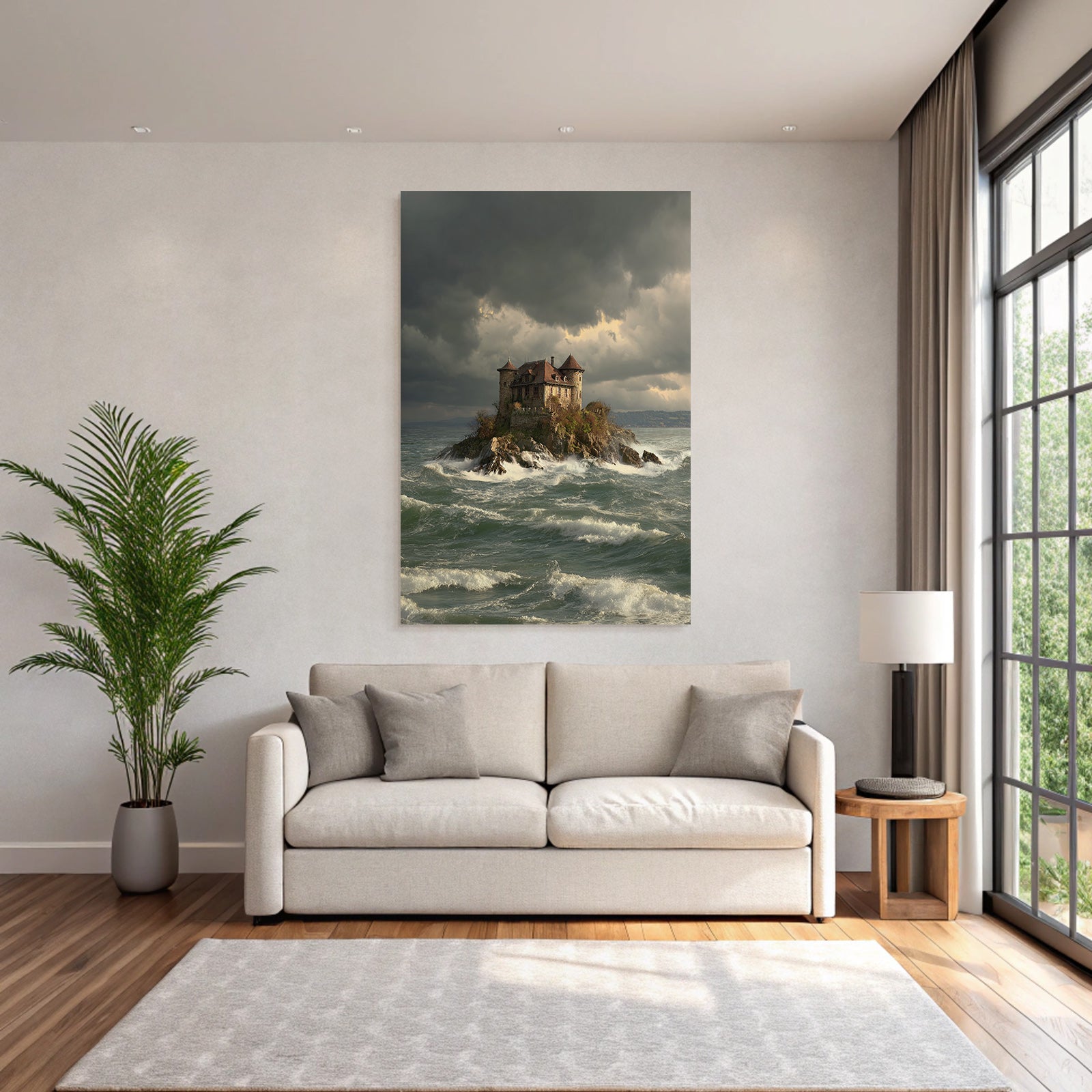 Lonely Castle Rocky Island Stormy Weather Mystery Adventure