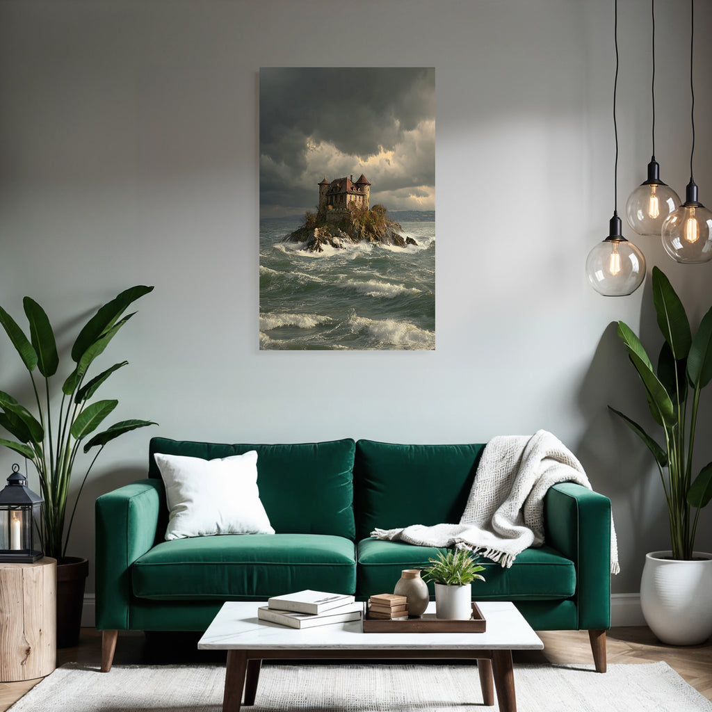 Lonely Castle Rocky Island Stormy Weather Mystery Adventure