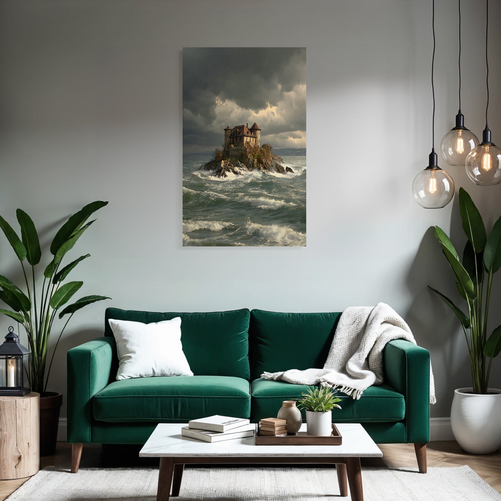 Lonely Castle Rocky Island Stormy Weather Mystery Adventure