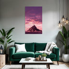 Dreamy castle on an island with dramatic skies