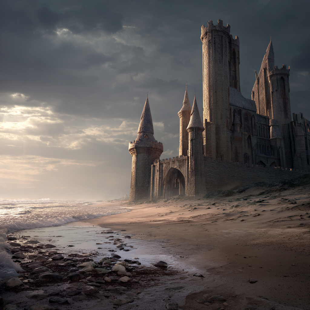 Dramatische Küstenlandschaft Mit Castle Artigen Struktur | Scloesser und Burgen | Architektur