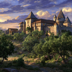 Mittelalterliches Schloss Im Malfeld Bei Sonnenuntergang | Scloesser und Burgen | Architektur