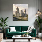 Medieval Castle Surrounded by Green and Rock Sky Historical