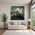Picturesqü Castle on an island surrounded by water and trees