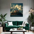 Picturesqü Castle on an island surrounded by water and trees