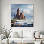 Castle by the Sea with Doors and Clouds Drama Fantasy World