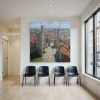 Vibrant Impressionist Painting Cityscape With And Green Sky