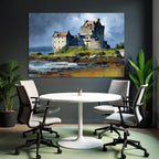 Castle and Water Impressionist Painting