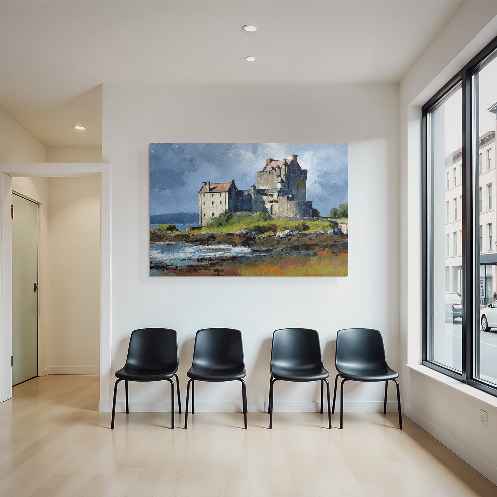 Castle and Water Impressionist Painting
