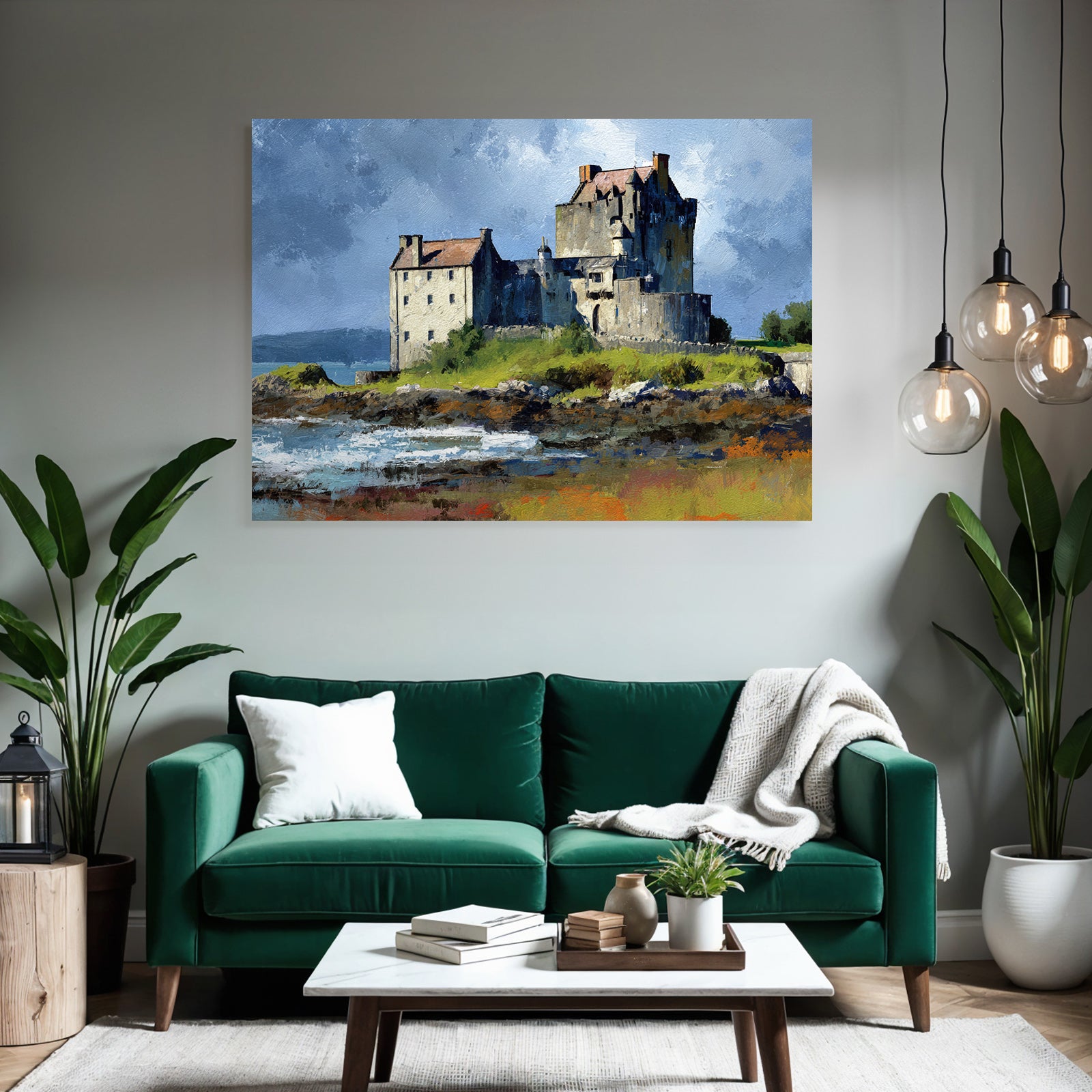 Castle and Water Impressionist Painting
