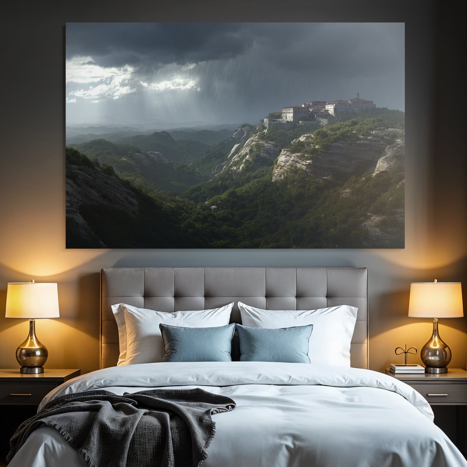 Dramatic Landscape Montan Thunderstorm Monastery Rock Grünery