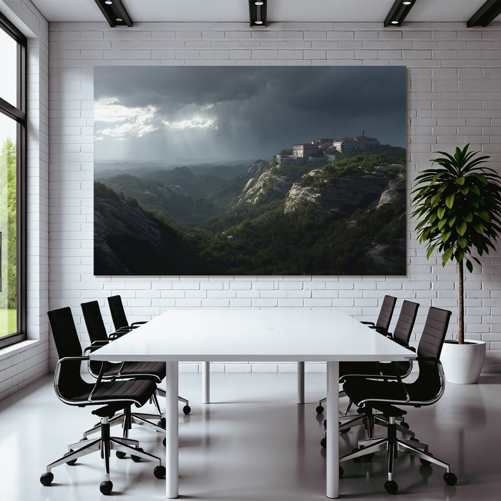 Dramatic Landscape Montan Thunderstorm Monastery Rock Grünery