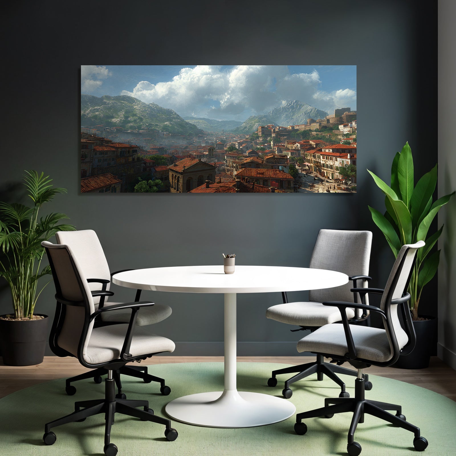 Mountainous Landscape With Traditional