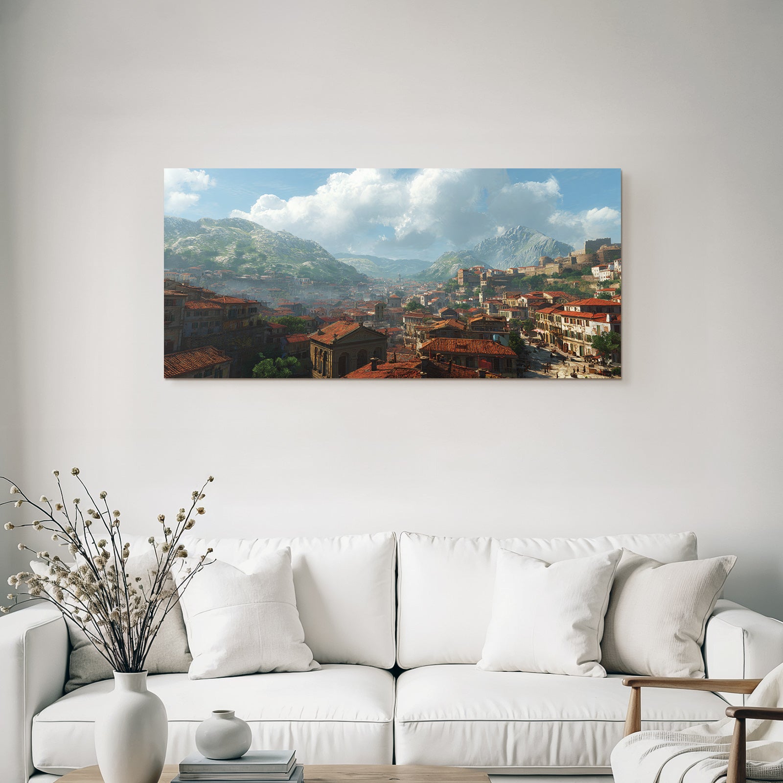 Mountainous Landscape With Traditional