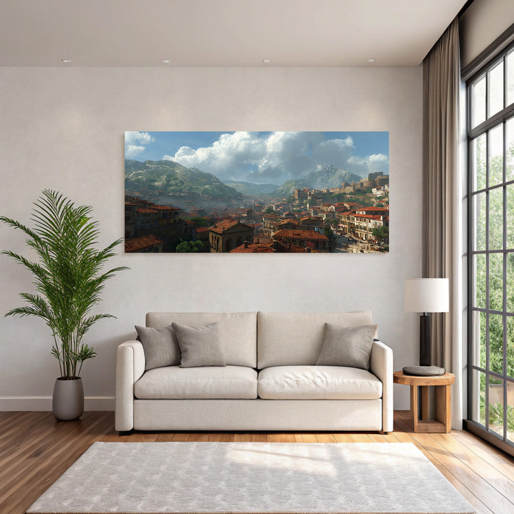 Mountainous Landscape With Traditional