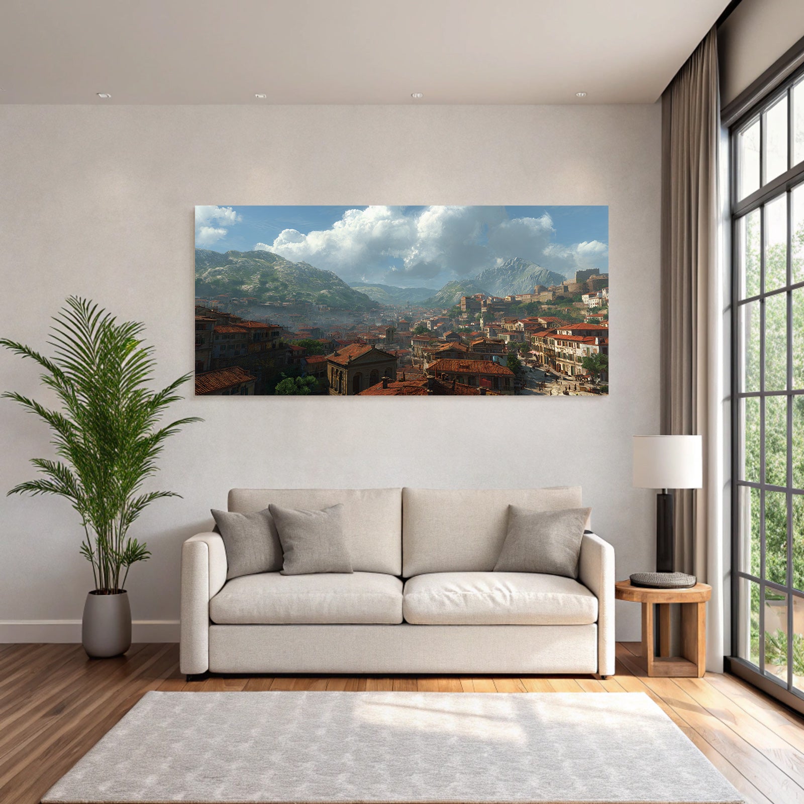 Mountainous Landscape With Traditional