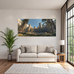 Grandiose Castle in Montanland Shaft with Towers and Fantasy