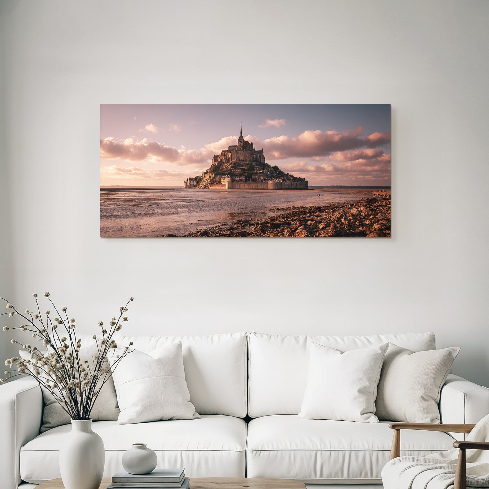 Historic island community with medieval and tidal waters