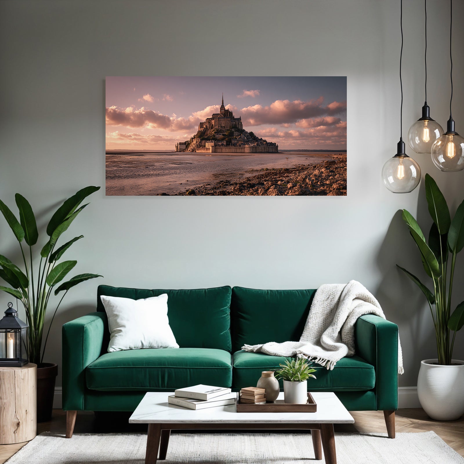 Historic island community with medieval and tidal waters