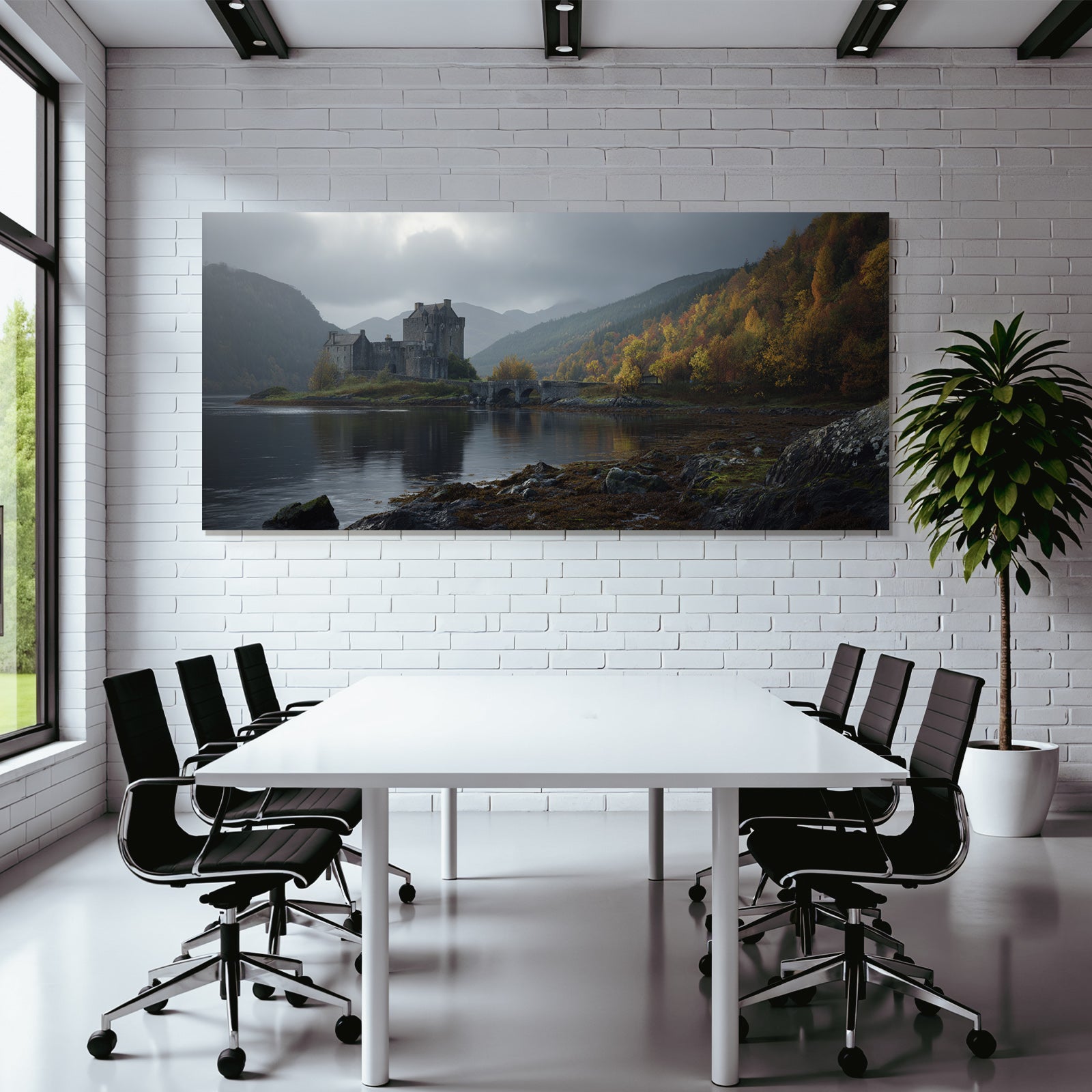 Picturesque landscape Historic castle Autumnal slides Reflections