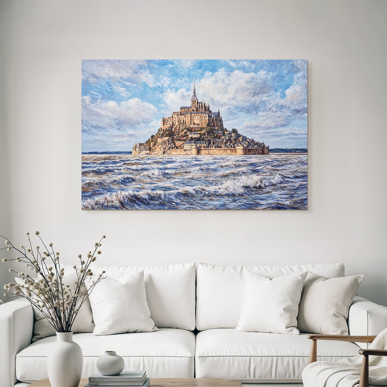 Picturesque landscape of Mont Saint Michel, Normandy island