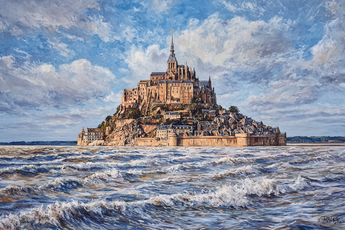 Malerische Landschaft Mont Saint Michel Insel Normandie | Scloesser und Burgen | Architektur